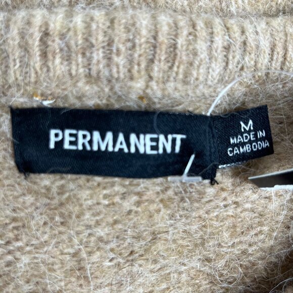 Permanent Short Sleeve Sweater Womans Medium Tan New - Picture 5 of 7